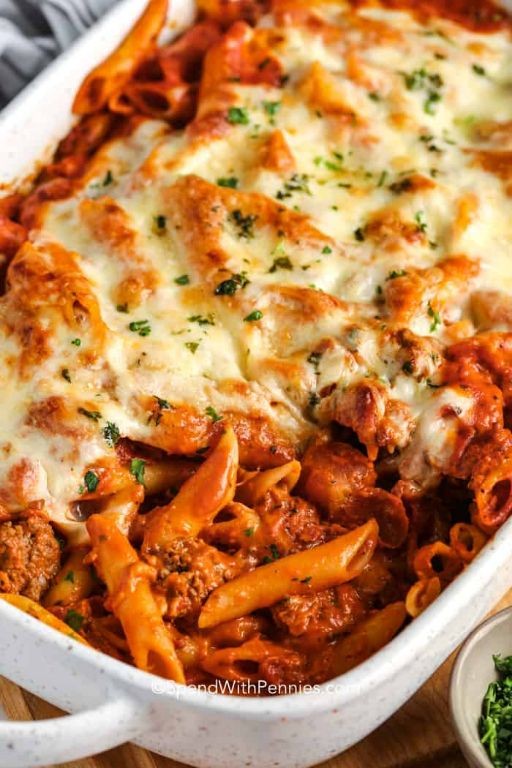 Slow Cooker Mostaccioli and Beef Casserole