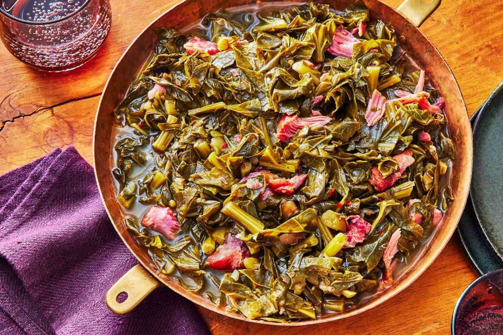 Slow-Cooked Smoky Collard Greens with Ham Hocks