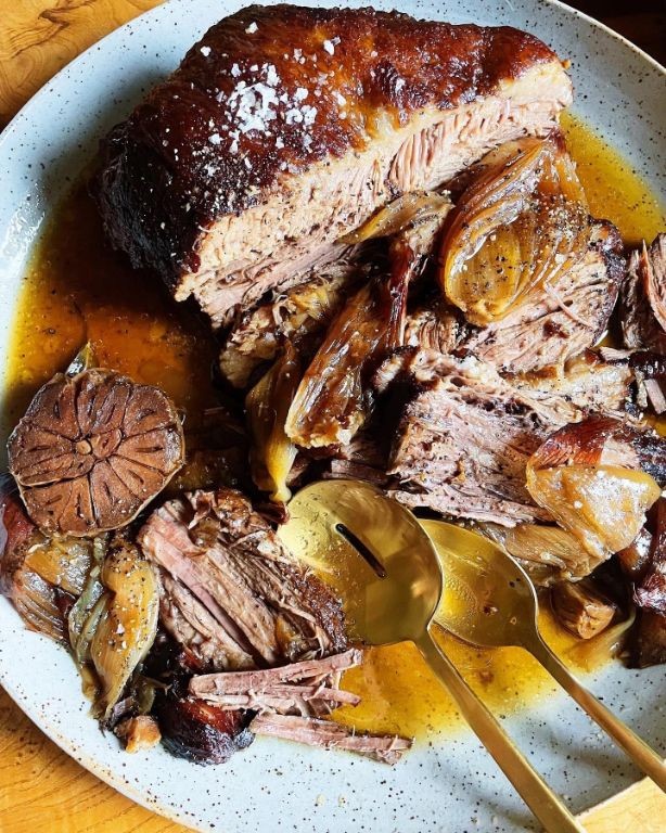 Slow-Roasted Beef Brisket with Horseradish Cream
