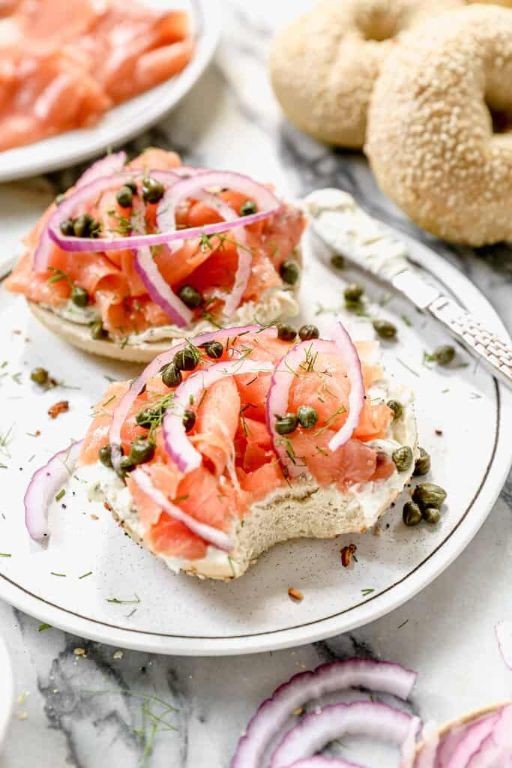 Smoked Salmon Bagel with Dill and Capers
