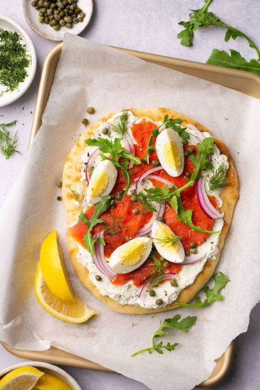 Smoked Salmon Pita Sandwich with Herbed Cream Cheese