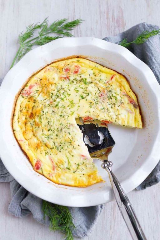 Smoked Salmon and Dill Crustless Quiche