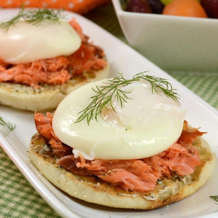 Smoked Salmon and Dill Eggs in a Nest
