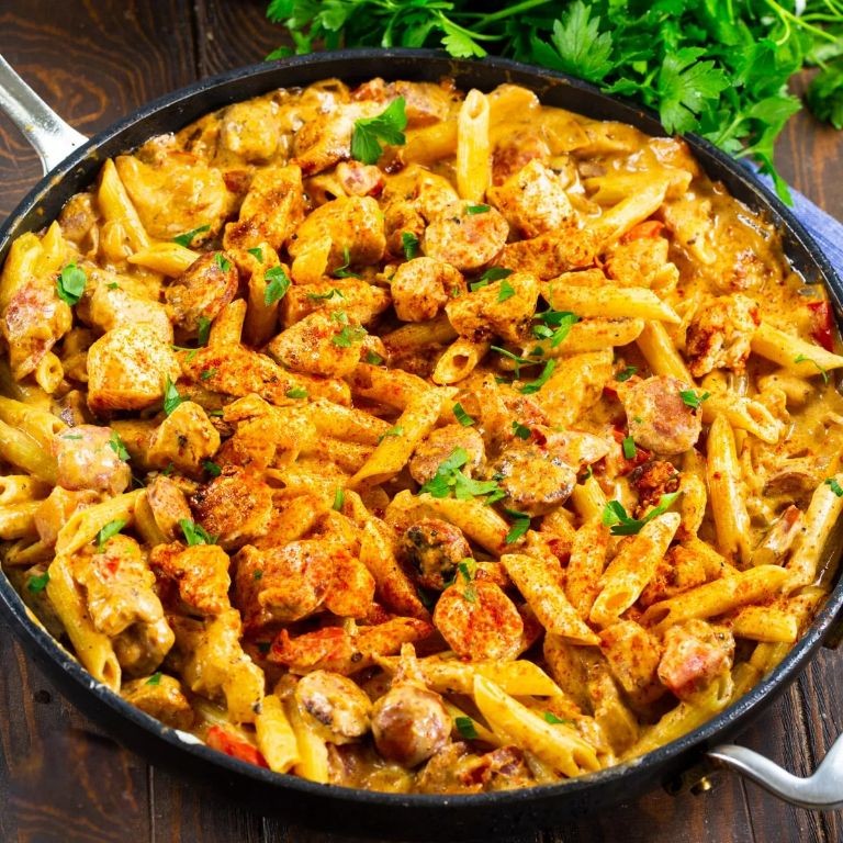 Spicy Cajun Ham and Pasta Skillet