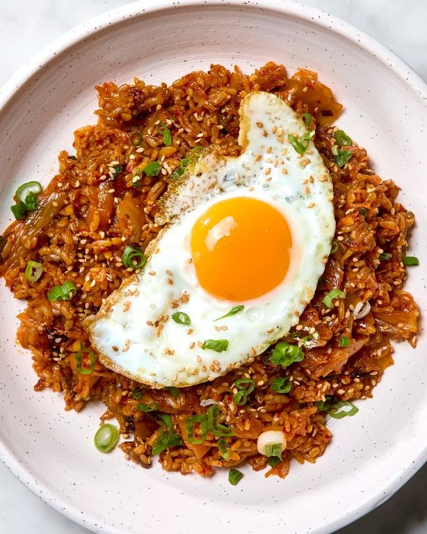 Spicy Kimchi Fried Rice with White Rice