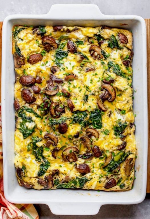 Spinach and Mushroom Breakfast Casserole