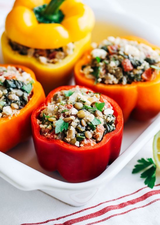 Stuffed Bell Peppers with Quinoa and Feta