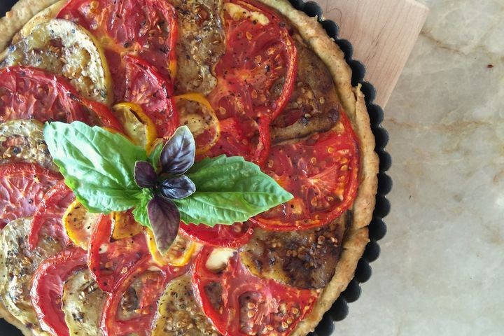Sungold Tomato and Basil Tart