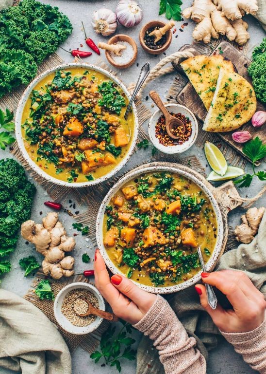 Sweet Potato Kale and Lentil Stew