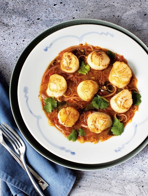 Tom Yum Scallops with Galangal