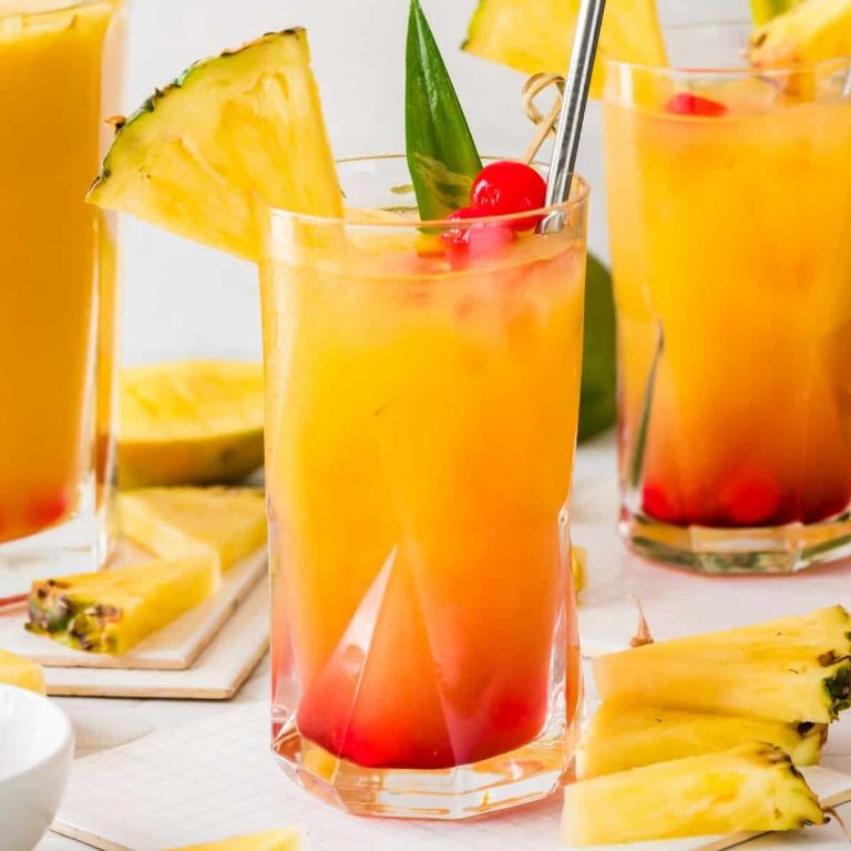 Tropical Dark Rum Punch with Pineapple Juice