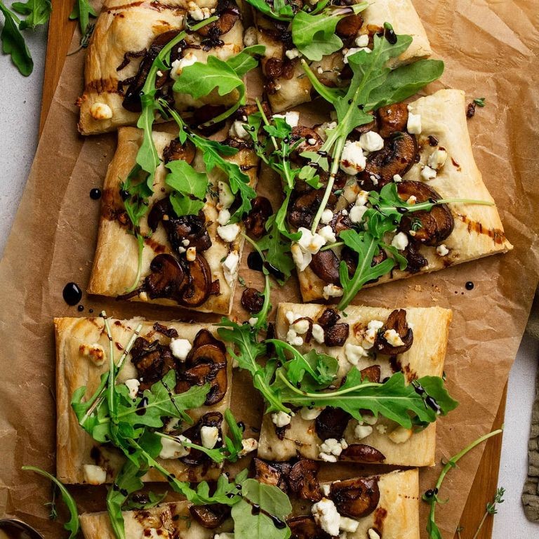 Trumpet Mushroom and Goat Cheese Flatbread