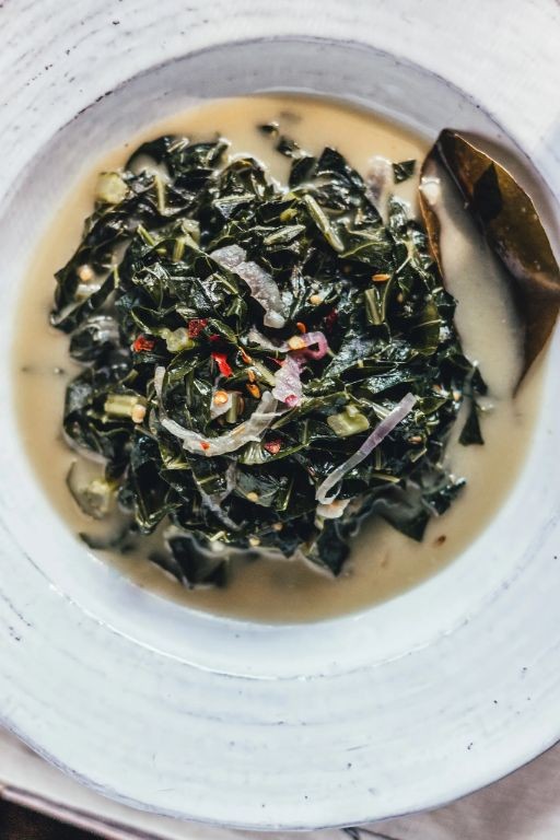 Vegan Collard Greens with Coconut Milk and Turmeric