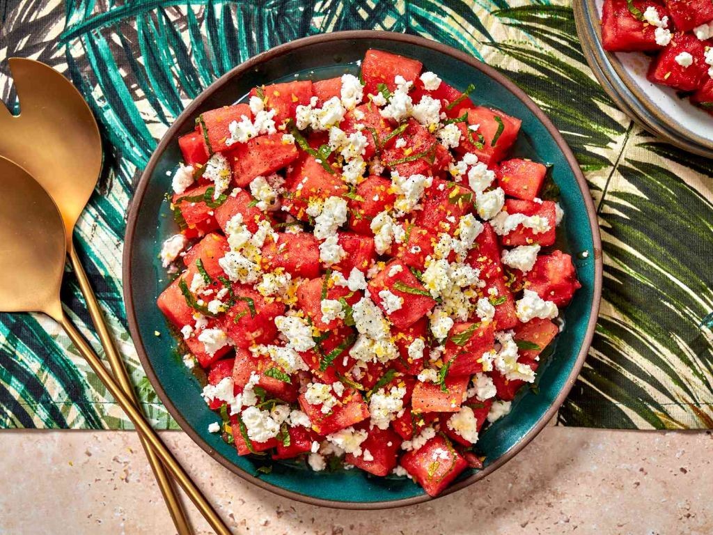Watermelon and Feta Mint Salad