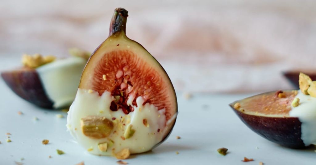 White Chocolate and Pistachio Coated Figs
