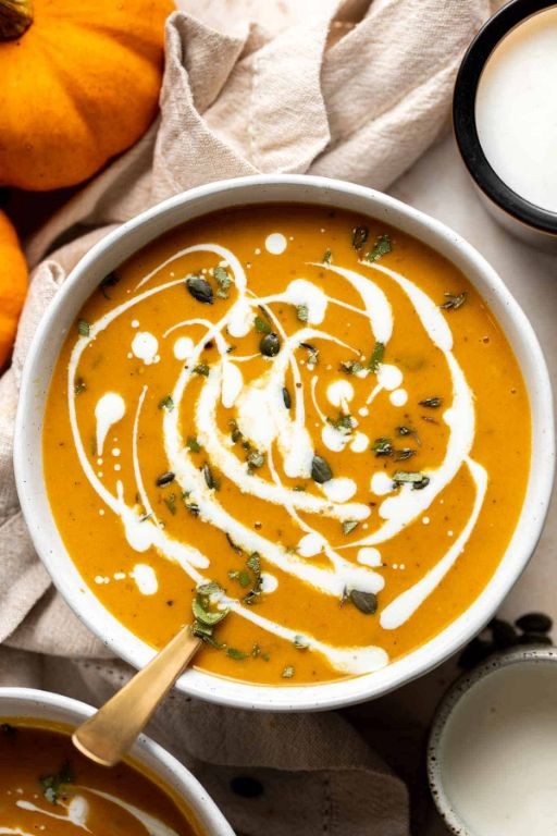 White Pumpkin Soup with Coconut Milk