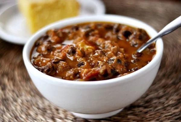 White Pumpkin and Black Bean Chili
