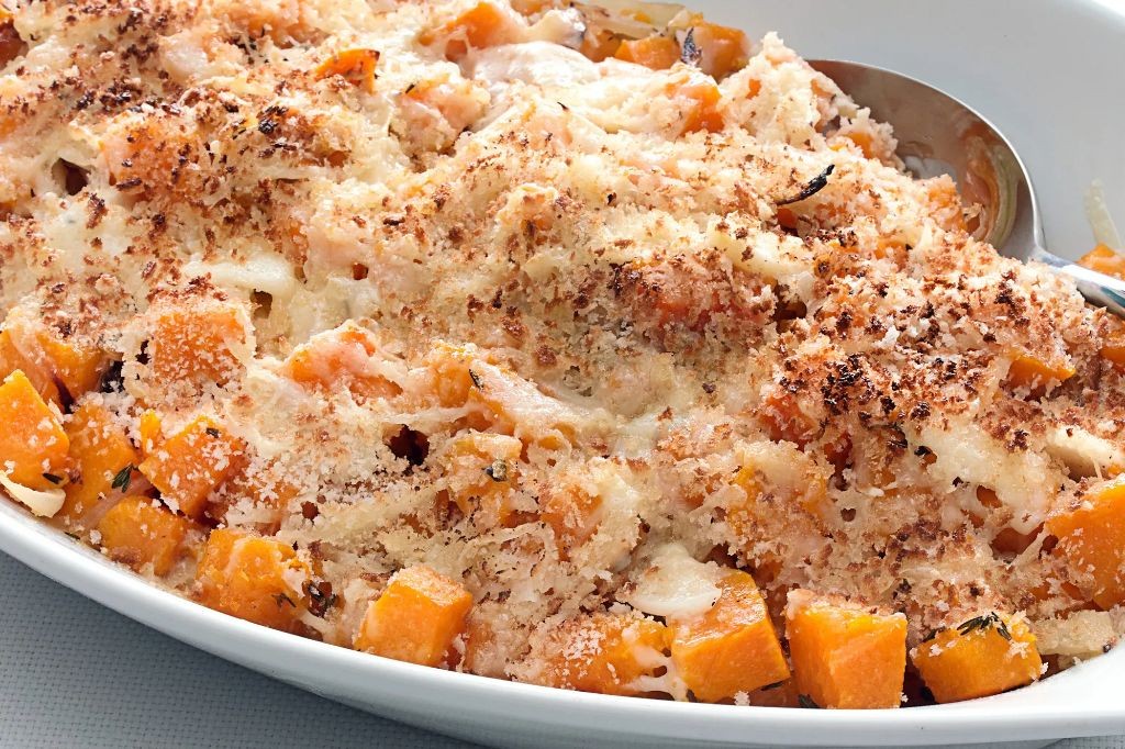 White Pumpkin and Cheese Gratin