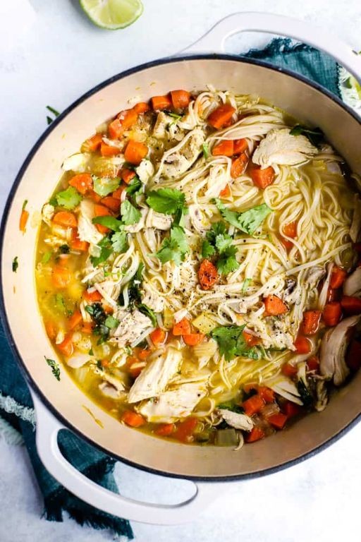 Zesty Lime Cilantro Chicken Noodle Soup